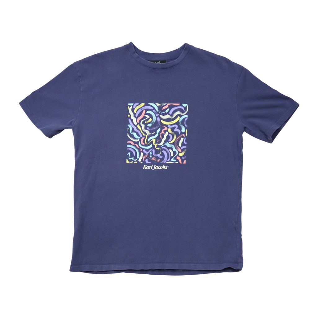 Karl Jacobs Original 2021 Abstract Energy Men's Purple Graphic T-Shirt Small